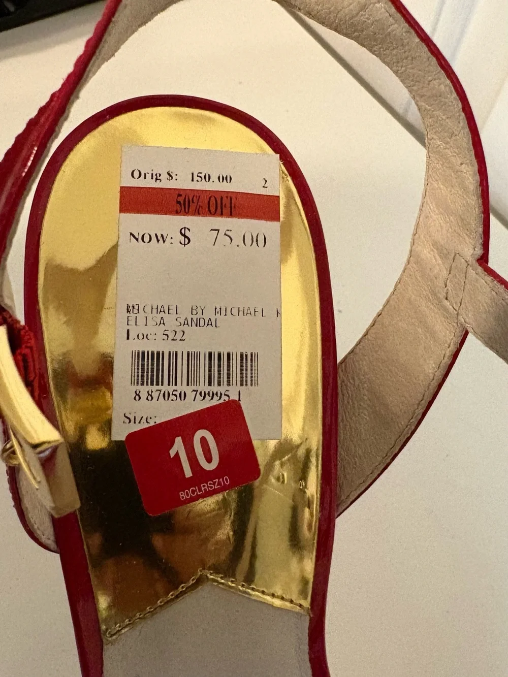 MICHAEL KORS Red Patent Slingback Heels, Size 10, NWT